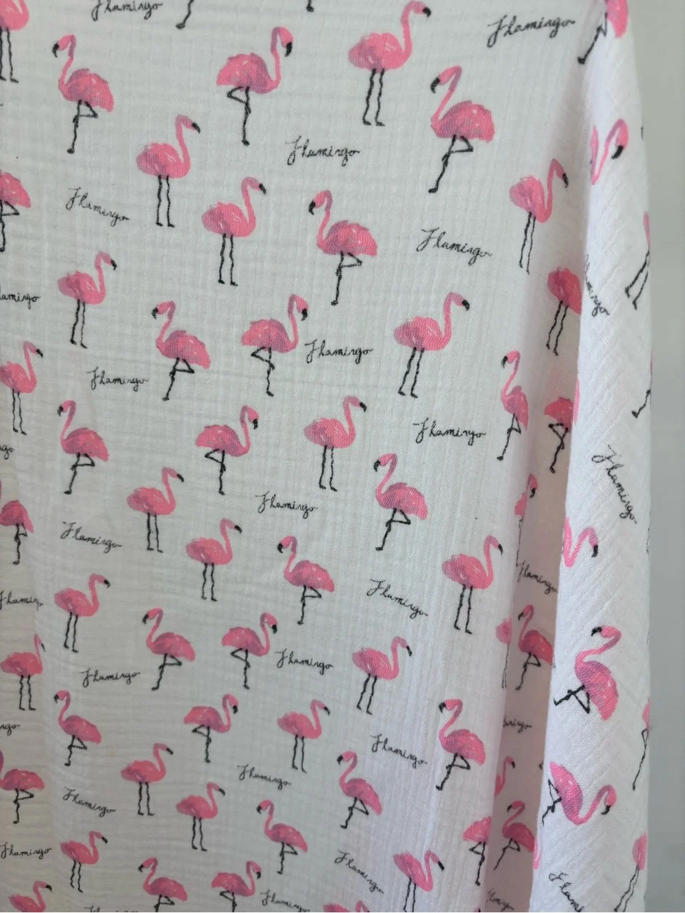 Modern Baby Pink Flamingo Muslin blanket, swaddle, scarf | 100% Cotton